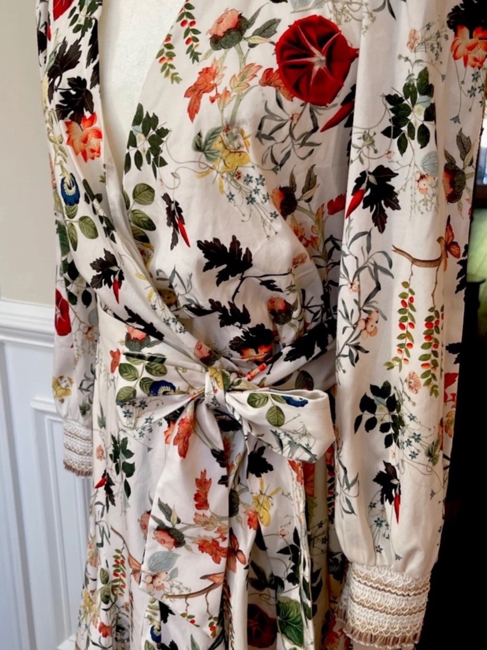 Alice + Olivia Alisa Vanilla Kiss Faux Wrap Shirt Mini Dress NWT Sz 8 - Picture 9 of 16